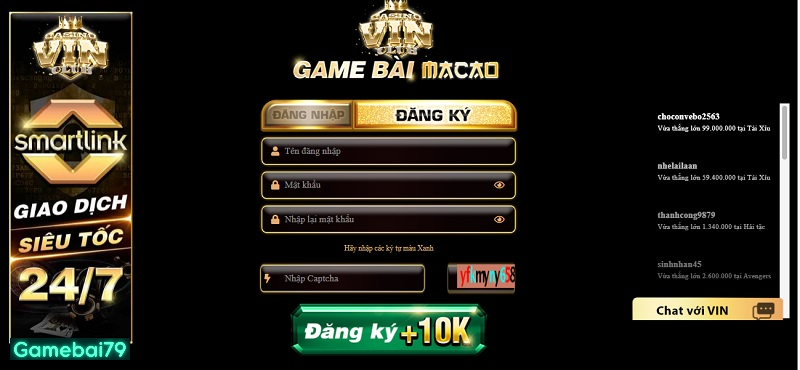 Đăng ký tài khoản game bằng biểu mẫu được cung cấp sẵn 