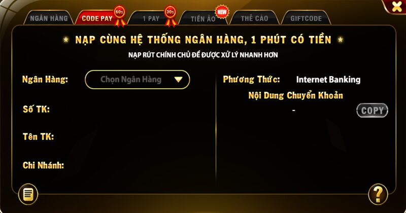 Nạp tiền qua codepay Top88