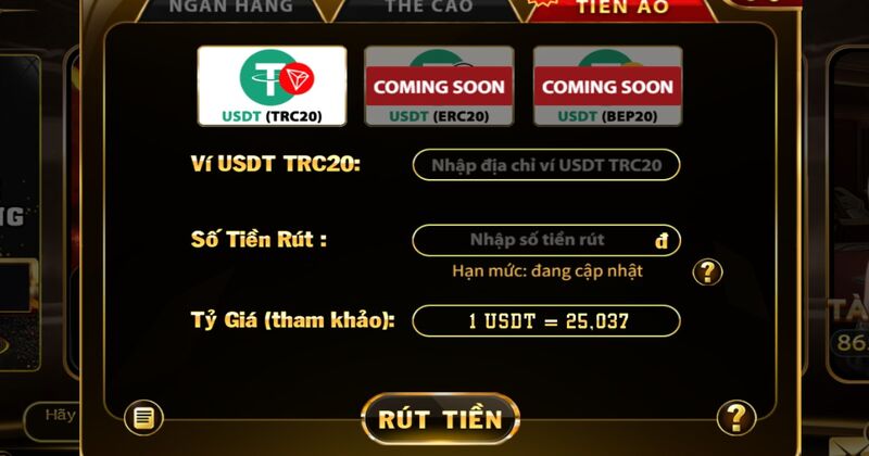 Rút tiền qua tiền ảo Yo88