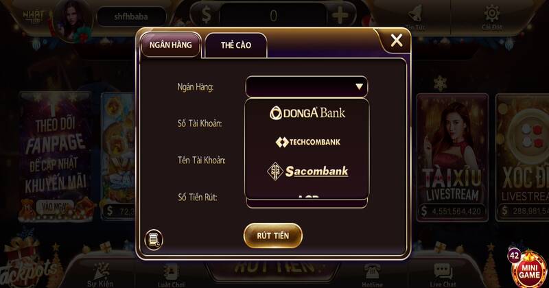 Hướng dẫn rút tiền tại Nhatvip