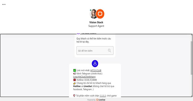 Liên hệ hỗ trợ từ Hit Club
