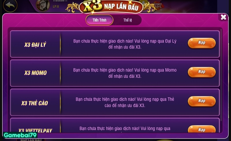 Bayvip là đại gia xứ trò chơi duy nhất đưa ra chính sách x3 thưởng nạp