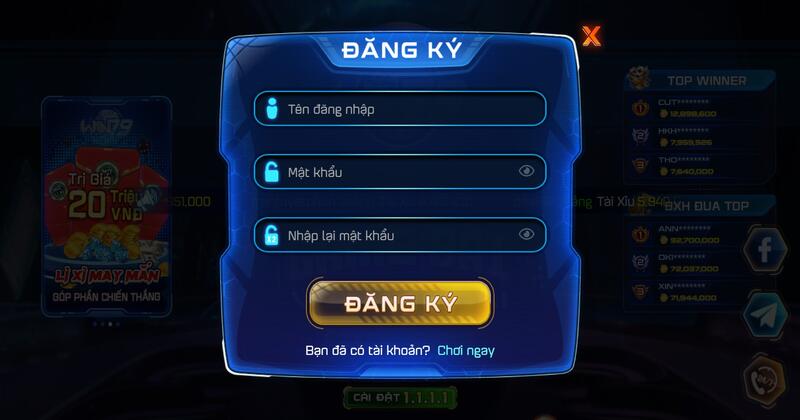 Đăng ký cổng game Win79