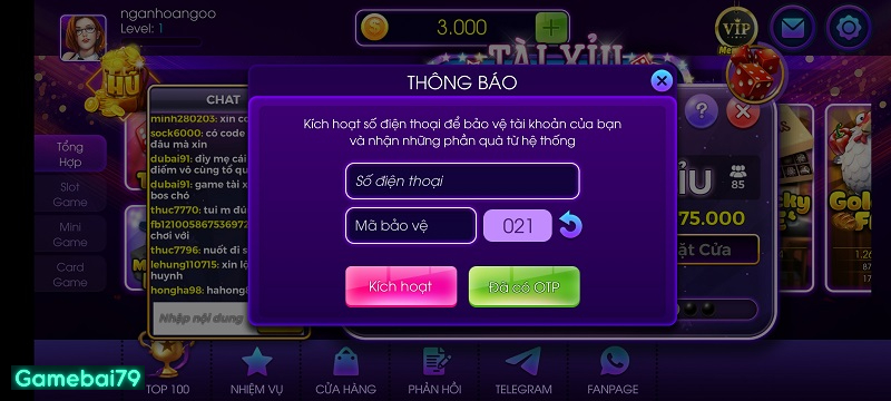 Kích hoạt số điện thoại để tăng bảo mật tài khoản