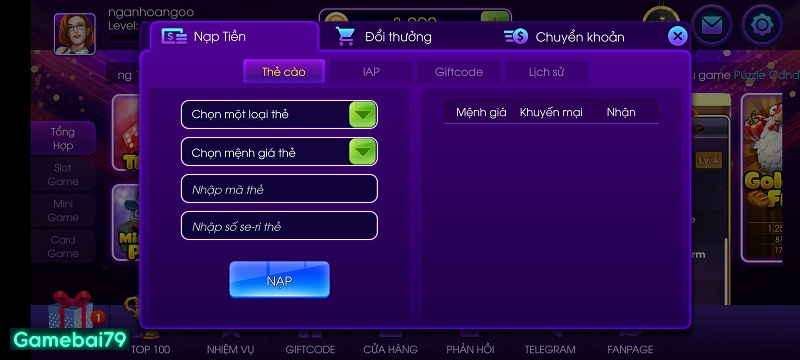 Phương thức nạp tiền nhanh chóng tại Hay68 Club