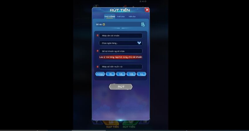 Hướng dẫn rút tiền tại Win79