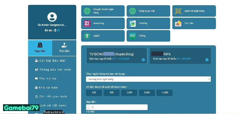 Hướng dẫn cược thủ nạp tiền an toàn và nhanh chóng