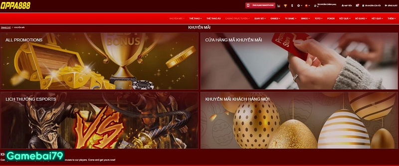 Các chương trình sự kiện khuyến mãi hấp dẫn tại Oppa888