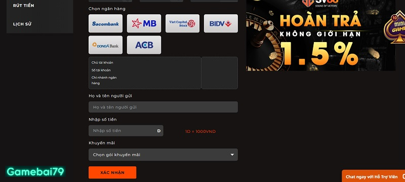 Cung cấp thông tin chính chủ và chính xác tại ngân hàng của mình nhé