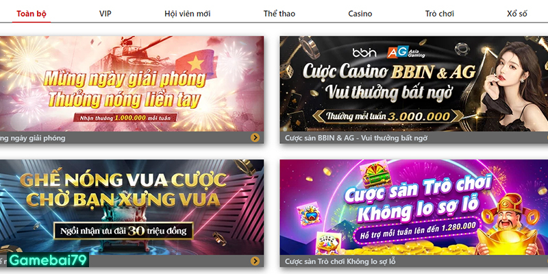 Các chương trình khuyến mãi liên tục được cập nhật trên web chính chủ