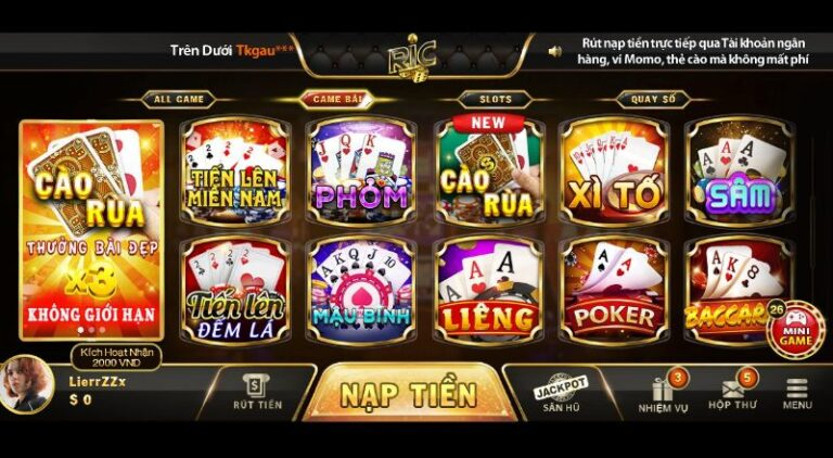 Ricwin -  thiết kế giao diện luôn thu hút người chơi